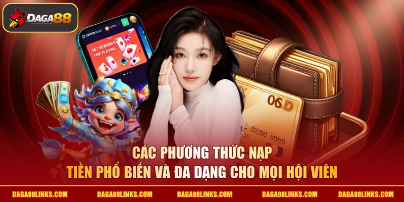 Các phương thức nạp tiền phổ biến và đa dạng cho mọi hội viên